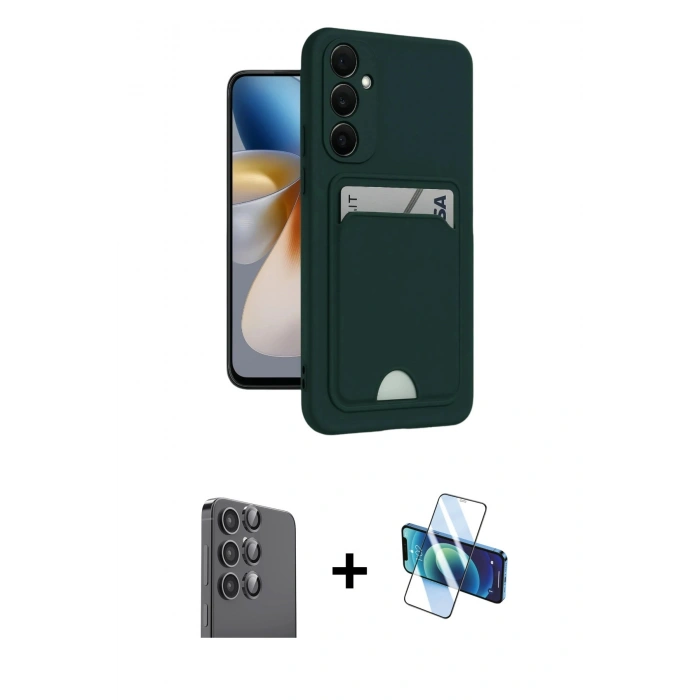MARSİLYAN™- Galaxy A16 5G Kılıf Vadi Çizgi Prime - Siyah 3D Antistatik Seramik Nano Ekran Koruyucu + Raze Metal Kamera Lens - SH