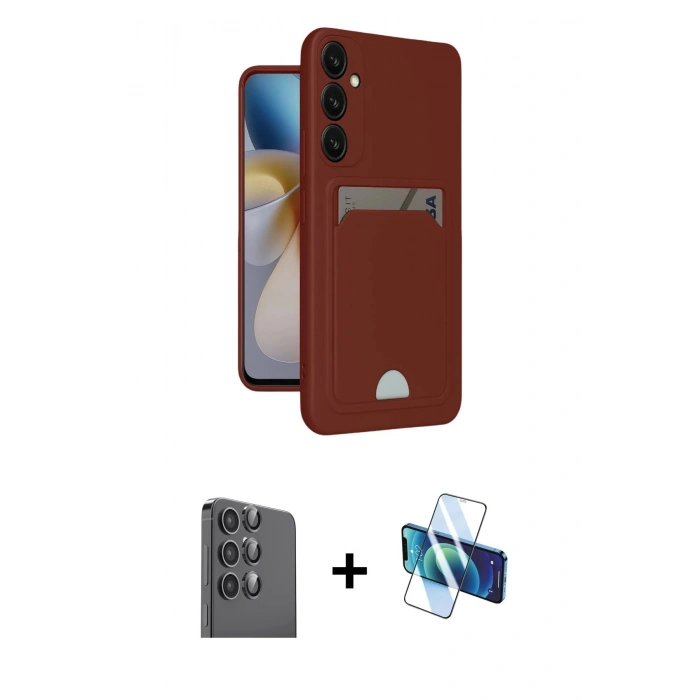 MARSİLYAN™- Galaxy A16 5G Kılıf Vadi Çizgi Prime - Siyah 3D Antistatik Seramik Nano Ekran Koruyucu + Raze Metal Kamera Lens - SH