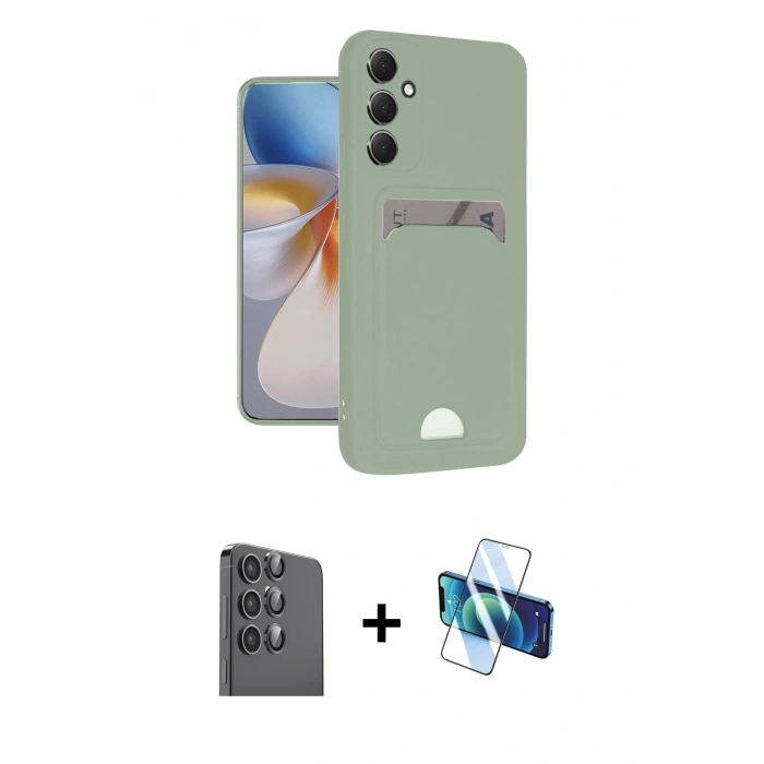 MARSİLYAN™- Galaxy A16 5G Kılıf Vadi Çizgi Prime - Siyah 3D Antistatik Seramik Nano Ekran Koruyucu + Raze Metal Kamera Lens - SH