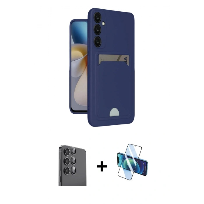 MARSİLYAN™- Galaxy A16 5G Kılıf Vadi Çizgi Prime - Siyah 3D Antistatik Seramik Nano Ekran Koruyucu + Raze Metal Kamera Lens - SH
