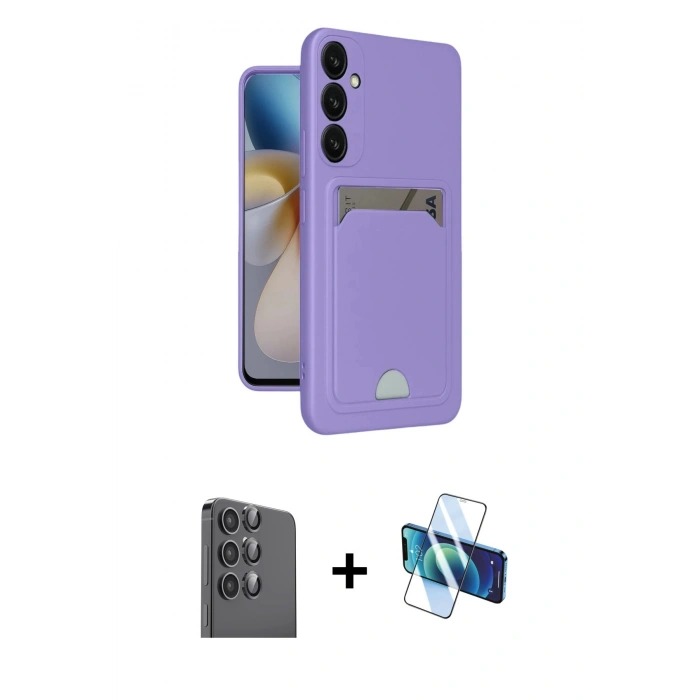 MARSİLYAN™- Galaxy A16 5G Kılıf Vadi Çizgi Prime - Siyah 3D Antistatik Seramik Nano Ekran Koruyucu + Raze Metal Kamera Lens - SH