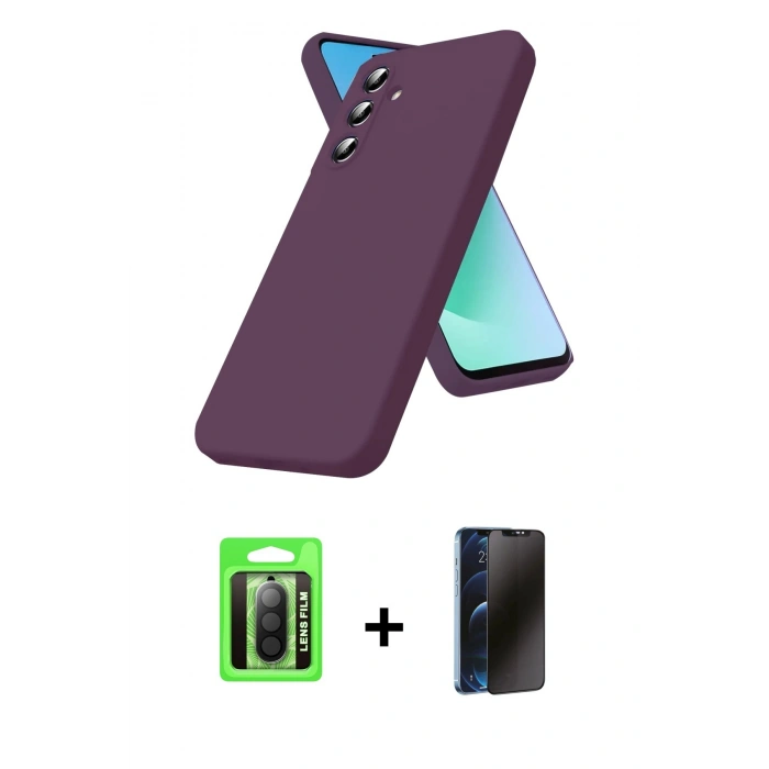 MARSİLYAN™- Galaxy A17 5G Kılıf Kozmos Yansıma Özel Seri - Siyah 3D Antistatik Hayalet Cam Ekran Koruyucu + Raze Metal Kamera Lens - SH