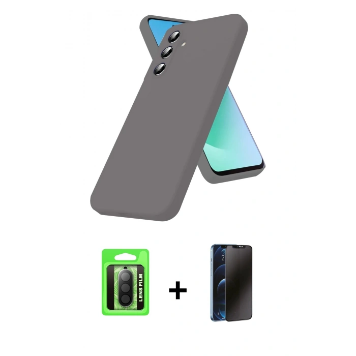 MARSİLYAN™- Galaxy A17 5G Kılıf Kozmos Yansıma Özel Seri - Siyah 3D Antistatik Hayalet Cam Ekran Koruyucu + Raze Metal Kamera Lens - SH