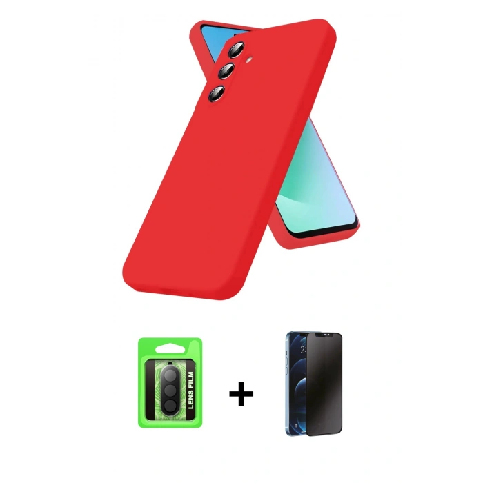 MARSİLYAN™- Galaxy A17 5G Kılıf Kozmos Yansıma Özel Seri - Siyah 3D Antistatik Hayalet Cam Ekran Koruyucu + Raze Metal Kamera Lens - SH