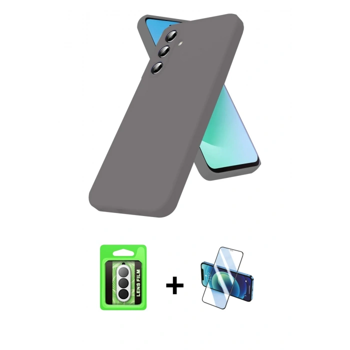 MARSİLYAN™- Galaxy A17 5G Kılıf Kozmos Yansıma Özel Seri - Siyah 3D Antistatik Seramik Nano Ekran Koruyucu + Raze Metal Kamera Lens - GS