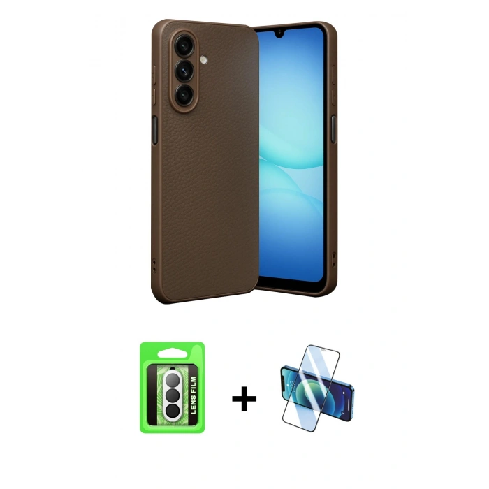 MARSİLYAN™- Galaxy A17 5G Kılıf Nova Işık - Siyah 3D Antistatik Seramik Nano Ekran Koruyucu + Raze Metal Kamera Lens - GS