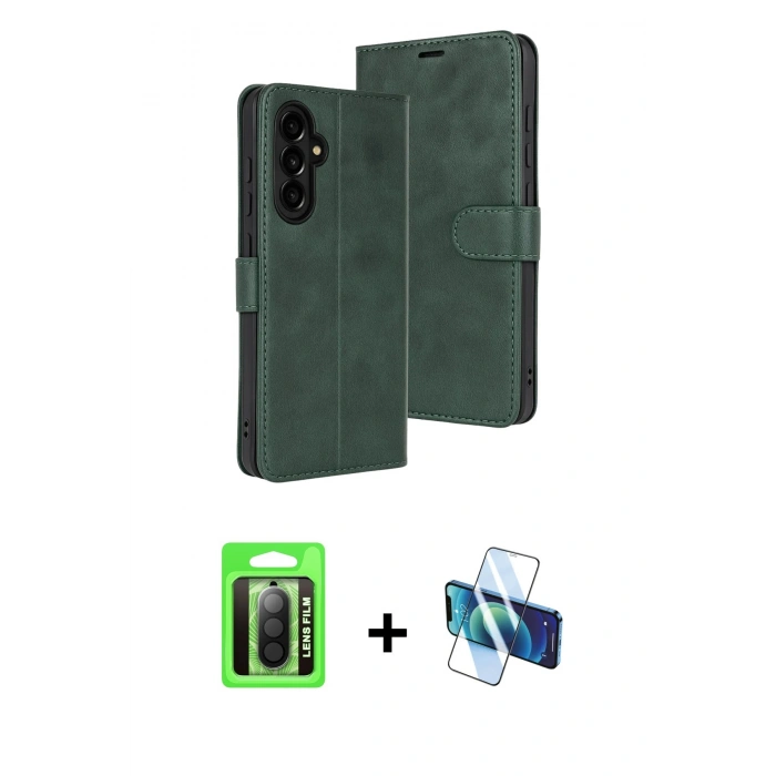 MARSİLYAN™- Galaxy A17 5G Kılıf Siluet Işık Serisi - Siyah 3D Antistatik Seramik Nano Ekran Koruyucu + Raze Metal Kamera Lens - SH