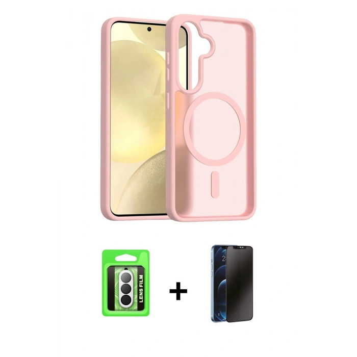 MARSİLYAN™- Galaxy A17 5G Kılıf Siluet Minimal Prime - Siyah 3D Antistatik Hayalet Cam Ekran Koruyucu + Raze Metal Kamera Lens - GS