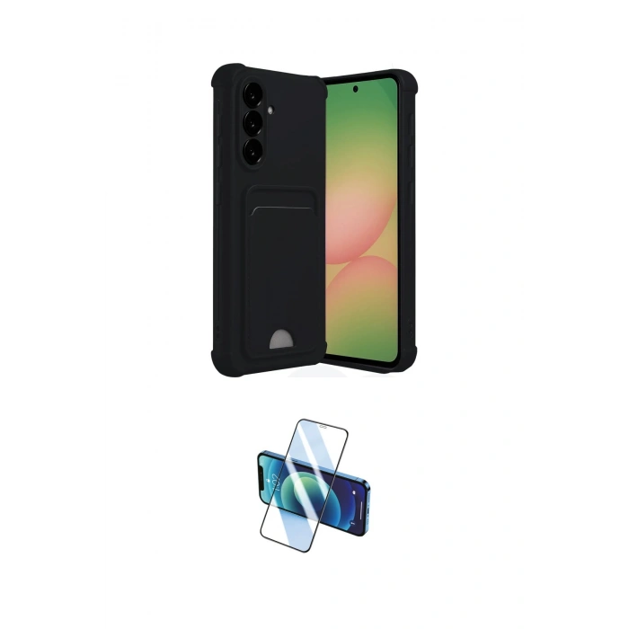 MARSİLYAN™- Galaxy A17 5G Kılıf Vadi Çizgi Prime - Siyah 3D Antistatik Cam Ekran Koruyucu