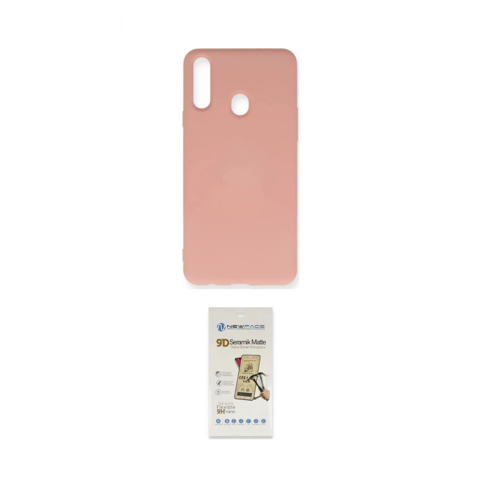 MARSİLYAN™- Galaxy A20S Kılıf Ahenk Serisi - Siyah Mat Seramik Nano Ekran Koruyucu