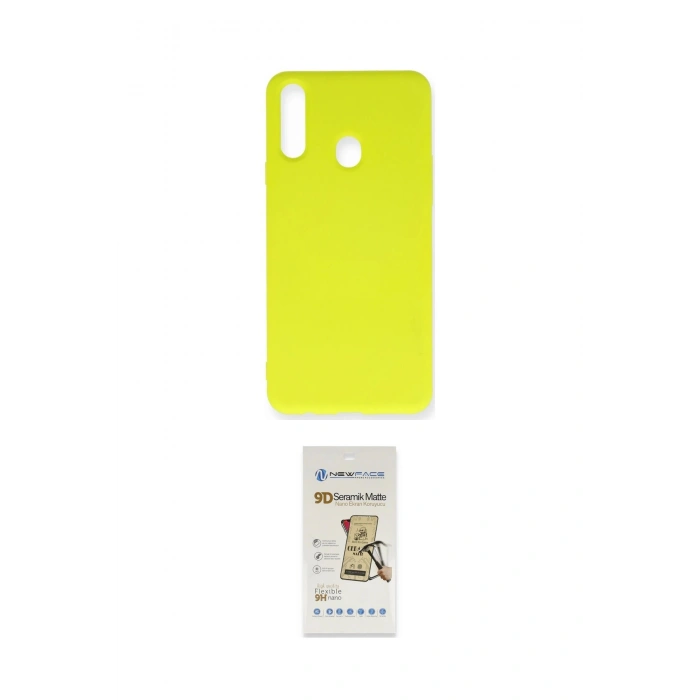 MARSİLYAN™- Galaxy A20S Kılıf Ahenk Serisi - Siyah Mat Seramik Nano Ekran Koruyucu