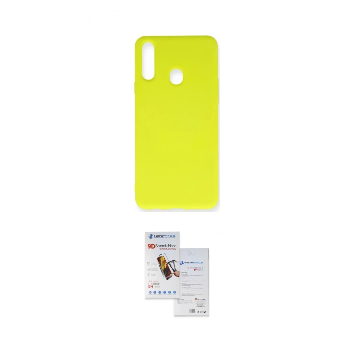 MARSİLYAN™- Galaxy A20S Kılıf Ahenk Serisi - Siyah Seramik Nano Ekran Koruyucu