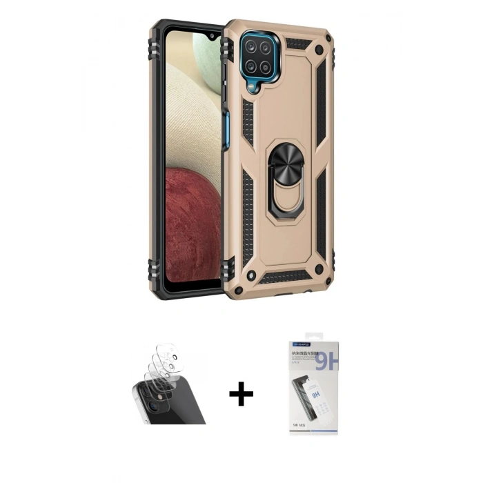 MARSİLYAN™- Galaxy A22 Kılıf Ahenk Klasik Koleksiyonu - Şeffaf Uv Polymer Nano Ekran Koruyucu + Kamera Lens Koruma Cam - SF