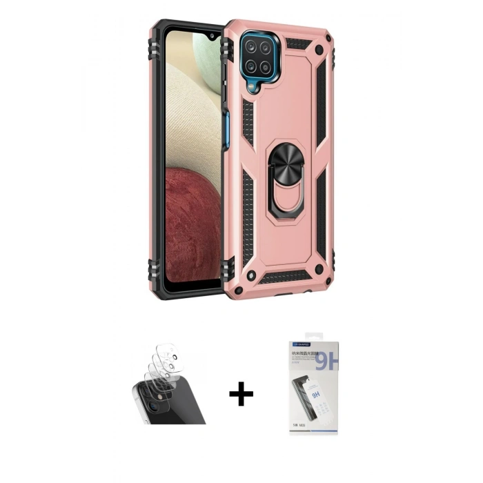 MARSİLYAN™- Galaxy A22 Kılıf Ahenk Klasik Koleksiyonu - Şeffaf Uv Polymer Nano Ekran Koruyucu + Kamera Lens Koruma Cam - SF