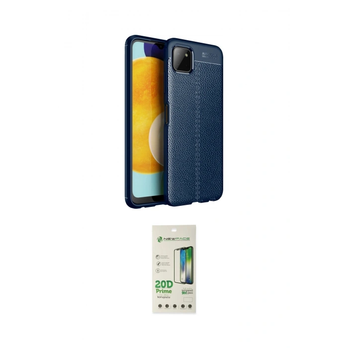 MARSİLYAN™- Galaxy A22 Kılıf Doruk Klasik Özel Seri - Siyah 20D Premium Cam Ekran Koruyucu