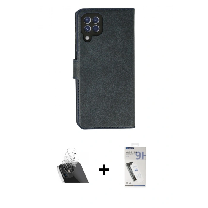 MARSİLYAN™- Galaxy A22 Kılıf Siluet Işık Serisi - Şeffaf Uv Polymer Nano Ekran Koruyucu + Kamera Lens Koruma Cam - SF