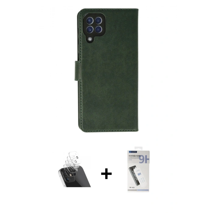 MARSİLYAN™- Galaxy A22 Kılıf Siluet Işık Serisi - Şeffaf Uv Polymer Nano Ekran Koruyucu + Kamera Lens Koruma Cam - SF