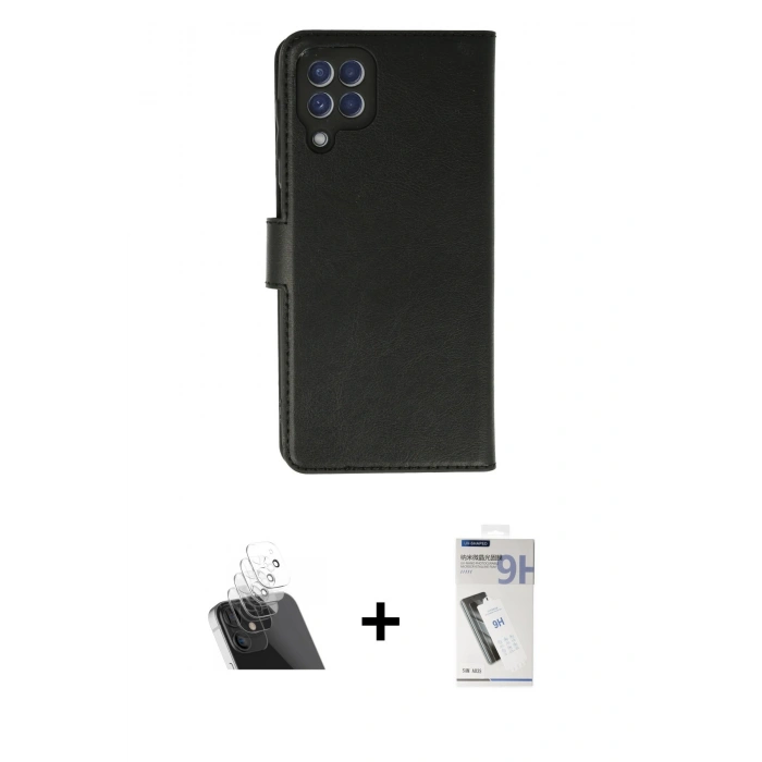 MARSİLYAN™- Galaxy A22 Kılıf Siluet Işık Serisi - Şeffaf Uv Polymer Nano Ekran Koruyucu + Kamera Lens Koruma Cam - SF
