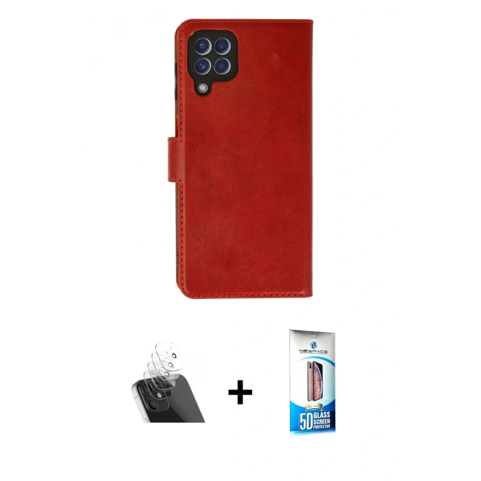 MARSİLYAN™- Galaxy A22 Kılıf Siluet Işık Serisi - Siyah 5D Eko Cam Ekran Koruyucu + Kamera Lens Koruma Cam - SF