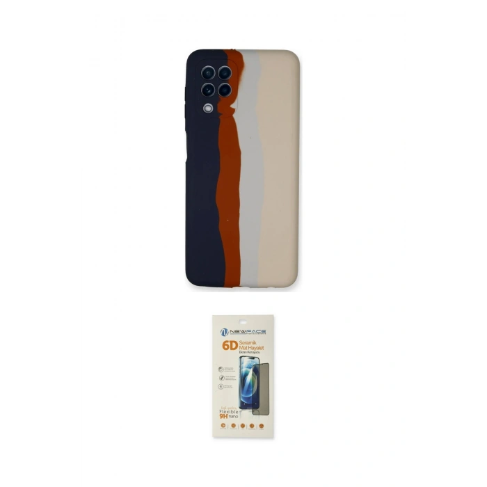 MARSİLYAN™- Galaxy A22 Kılıf Yadigar Çizgi - Siyah 6D Mat Seramik Hayalet Nano Ekran Koruyucu