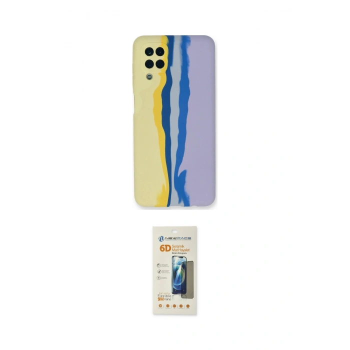 MARSİLYAN™- Galaxy A22 Kılıf Yadigar Çizgi - Siyah 6D Mat Seramik Hayalet Nano Ekran Koruyucu