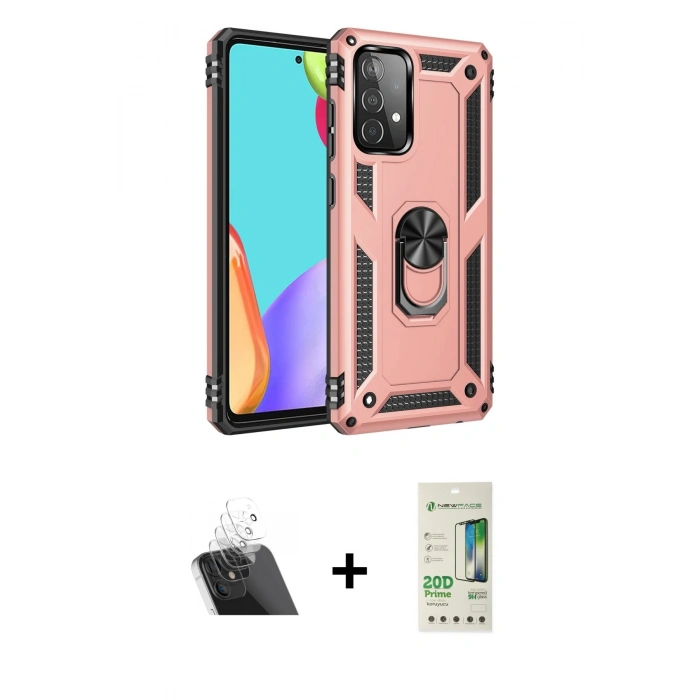 MARSİLYAN™- Galaxy A23 4G Kılıf Ahenk Klasik Koleksiyonu - Siyah 20D Premium Cam Ekran Koruyucu + Kamera Lens Koruma Cam - SF