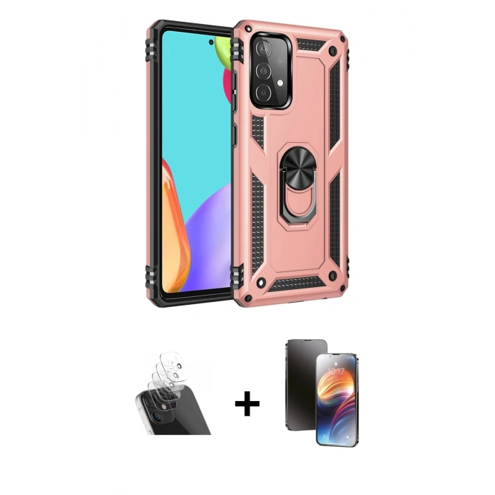 MARSİLYAN™- Galaxy A23 4G Kılıf Ahenk Klasik Koleksiyonu - Siyah 3D Antistatik Mat Seramik Nano Ekran Koruyucu + Kamera Lens Koruma Cam - SF
