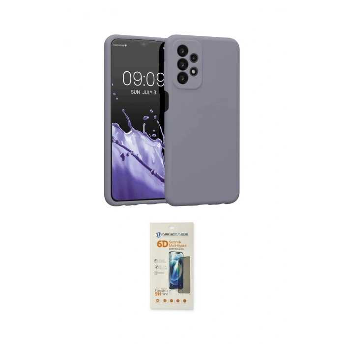 MARSİLYAN™- Galaxy A23 4G Kılıf Kozmos Yansıma Özel Seri - Siyah 6D Mat Seramik Hayalet Nano Ekran Koruyucu