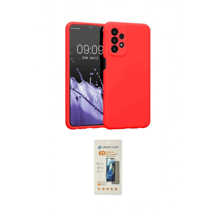 MARSİLYAN™- Galaxy A23 4G Kılıf Kozmos Yansıma Özel Seri - Siyah 6D Mat Seramik Hayalet Nano Ekran Koruyucu