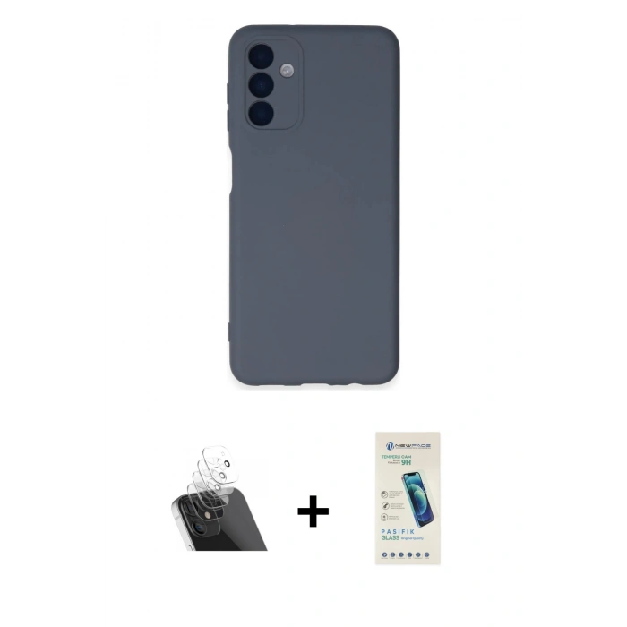 MARSİLYAN™- Galaxy A24 4G Kılıf Ahenk Serisi - Şeffaf Pasifik Cam Ekran Koruyucu + Kamera Lens Koruma Cam - SF