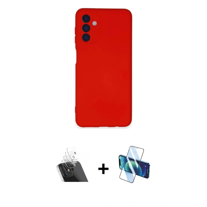 MARSİLYAN™- Galaxy A24 4G Kılıf Ahenk Serisi - Siyah 3D Antistatik Seramik Nano Ekran Koruyucu + Kamera Lens Koruma Cam - SF