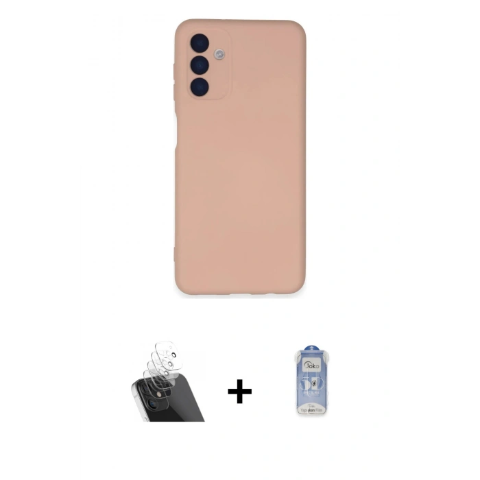 MARSİLYAN™- Galaxy A24 4G Kılıf Ahenk Serisi - Siyah Joko Magic 5D Cam + Kamera Lens Koruma Cam - SF