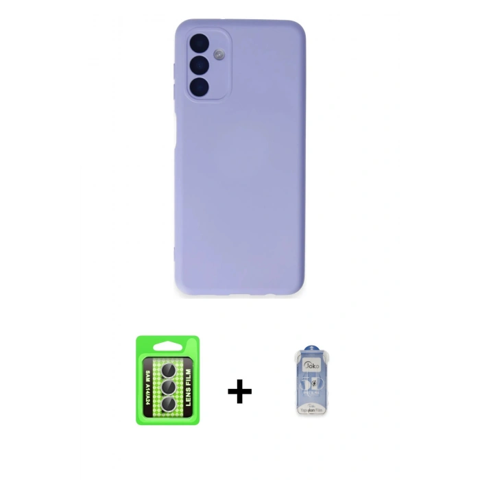 MARSİLYAN™- Galaxy A24 4G Kılıf Ahenk Serisi - Siyah Joko Magic 5D Cam + Raze Metal Kamera Lens - GS