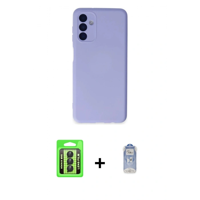 MARSİLYAN™- Galaxy A24 4G Kılıf Ahenk Serisi - Siyah Joko Magic 5D Cam + Raze Metal Kamera Lens - SH