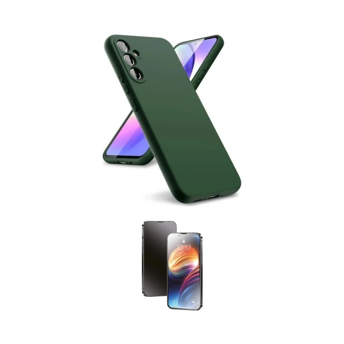 MARSİLYAN™- Galaxy A24 4G Kılıf Kozmos Yansıma Özel Seri - Siyah 3D Antistatik Mat Seramik Nano Ekran Koruyucu