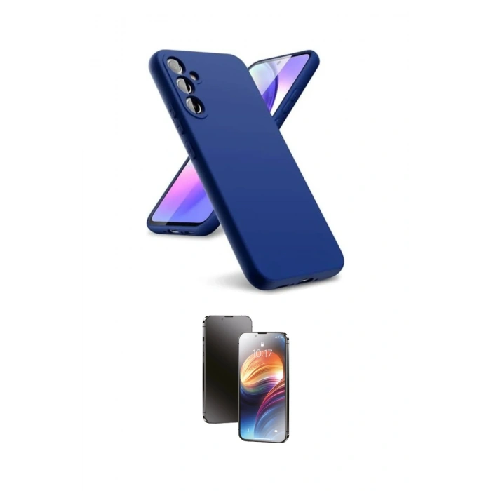MARSİLYAN™- Galaxy A24 4G Kılıf Kozmos Yansıma Özel Seri - Siyah 3D Antistatik Mat Seramik Nano Ekran Koruyucu