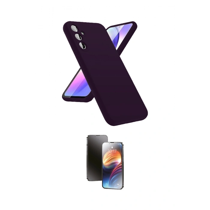 MARSİLYAN™- Galaxy A24 4G Kılıf Kozmos Yansıma Özel Seri - Siyah 3D Antistatik Mat Seramik Nano Ekran Koruyucu