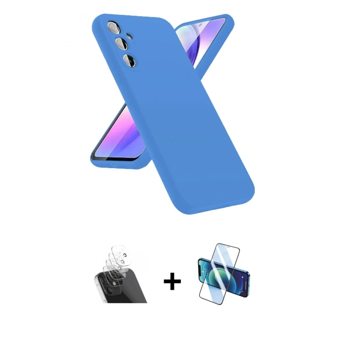 MARSİLYAN™- Galaxy A24 4G Kılıf Kozmos Yansıma Özel Seri - Siyah 3D Antistatik Seramik Nano Ekran Koruyucu + Kamera Lens Koruma Cam - SF