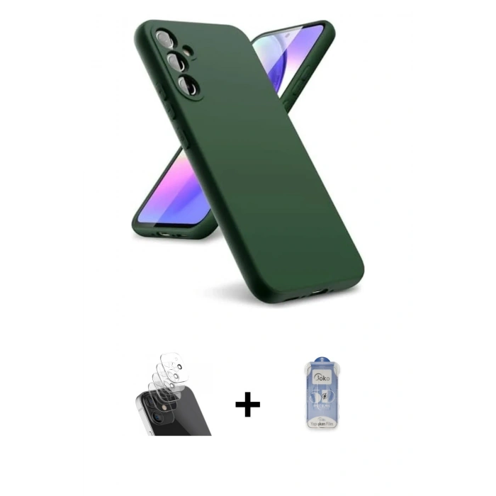 MARSİLYAN™- Galaxy A24 4G Kılıf Kozmos Yansıma Özel Seri - Siyah Joko Magic 5D Cam + Kamera Lens Koruma Cam - SF