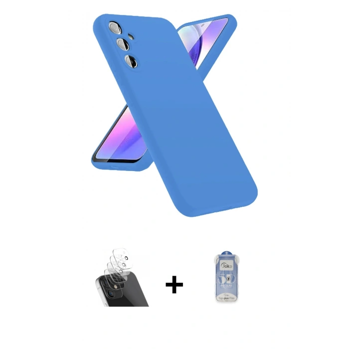 MARSİLYAN™- Galaxy A24 4G Kılıf Kozmos Yansıma Özel Seri - Siyah Joko Magic 5D Cam + Kamera Lens Koruma Cam - SF