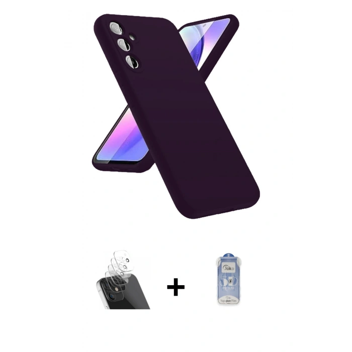 MARSİLYAN™- Galaxy A24 4G Kılıf Kozmos Yansıma Özel Seri - Siyah Joko Magic 5D Cam + Kamera Lens Koruma Cam - SF