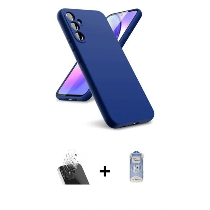 MARSİLYAN™- Galaxy A24 4G Kılıf Kozmos Yansıma Özel Seri - Siyah Joko Magic 5D Cam + Kamera Lens Koruma Cam - SF