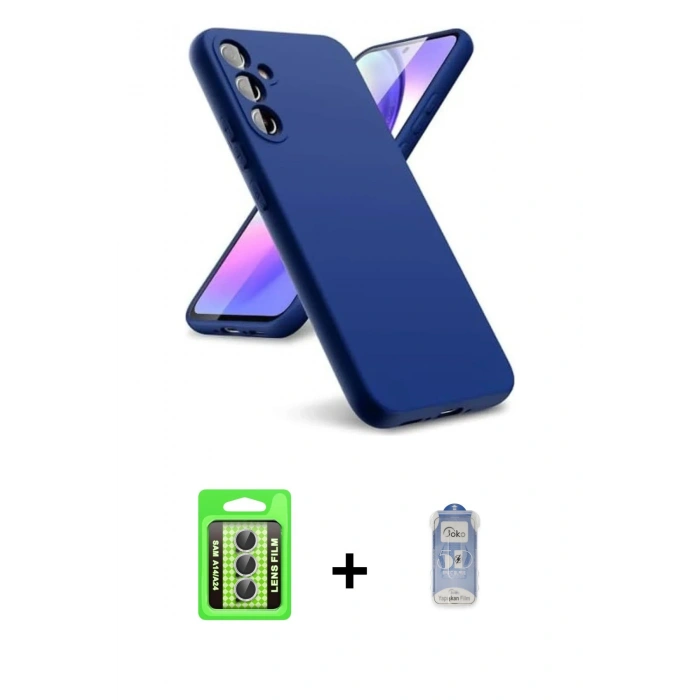 MARSİLYAN™- Galaxy A24 4G Kılıf Kozmos Yansıma Özel Seri - Siyah Joko Magic 5D Cam + Raze Metal Kamera Lens - GS