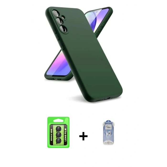MARSİLYAN™- Galaxy A24 4G Kılıf Kozmos Yansıma Özel Seri - Siyah Joko Magic 5D Cam + Raze Metal Kamera Lens - SH