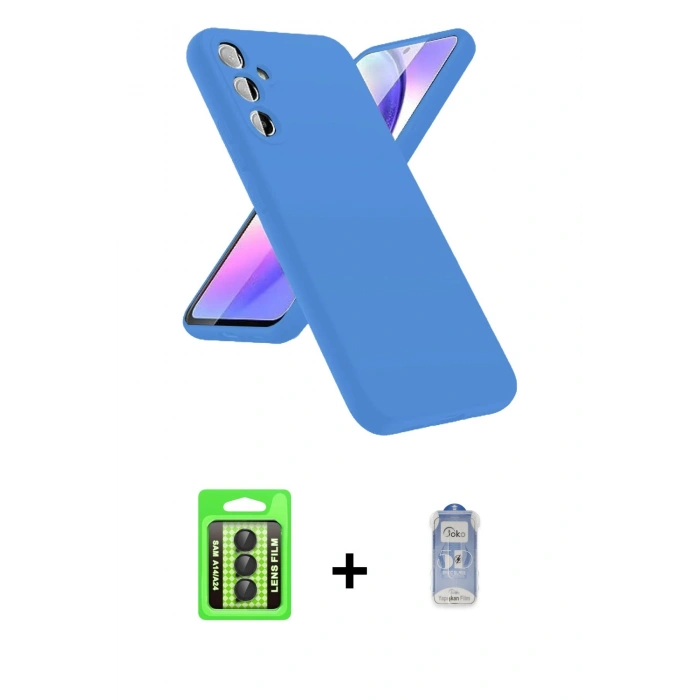 MARSİLYAN™- Galaxy A24 4G Kılıf Kozmos Yansıma Özel Seri - Siyah Joko Magic 5D Cam + Raze Metal Kamera Lens - SH
