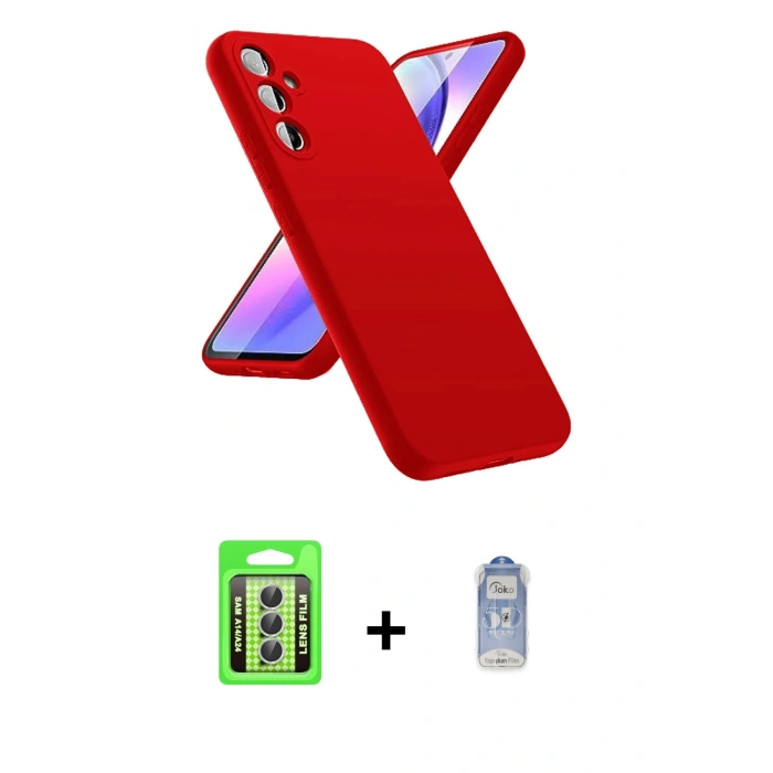 MARSİLYAN™- Galaxy A24 4G Kılıf Kozmos Yansıma Özel Seri - Siyah Joko Magic 5D Cam + Raze Metal Kamera Lens - GS
