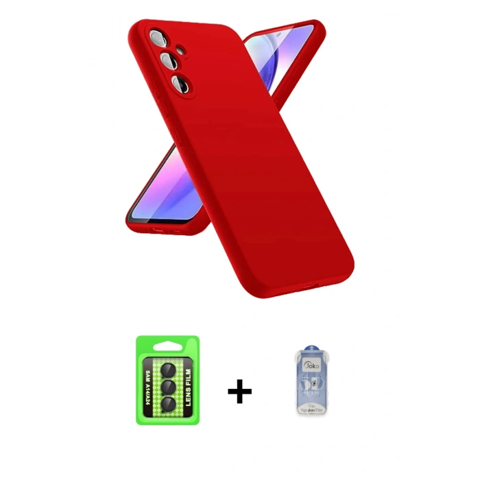 MARSİLYAN™- Galaxy A24 4G Kılıf Kozmos Yansıma Özel Seri - Siyah Joko Magic 5D Cam + Raze Metal Kamera Lens - SH