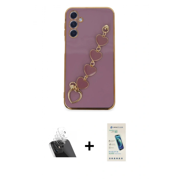 MARSİLYAN™- Galaxy A24 4G Kılıf Nova Işık Prime - Şeffaf Pasifik Cam Ekran Koruyucu + Kamera Lens Koruma Cam - SF
