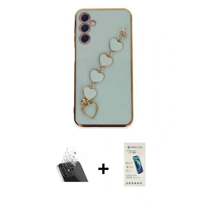 MARSİLYAN™- Galaxy A24 4G Kılıf Nova Işık Prime - Şeffaf Pasifik Cam Ekran Koruyucu + Kamera Lens Koruma Cam - SF