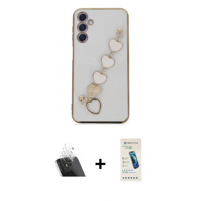 MARSİLYAN™- Galaxy A24 4G Kılıf Nova Işık Prime - Şeffaf Pasifik Cam Ekran Koruyucu + Kamera Lens Koruma Cam - SF
